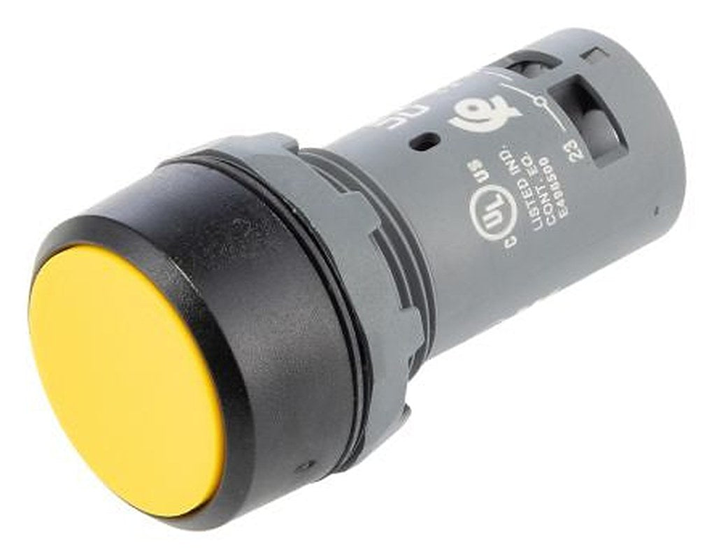 ABB Compact Series Push Button Switch, Maintained, Panel, 22 mm Cutout, SPST, IP20, IP66, IP67, IP69K, 230 V dc 230 V ac