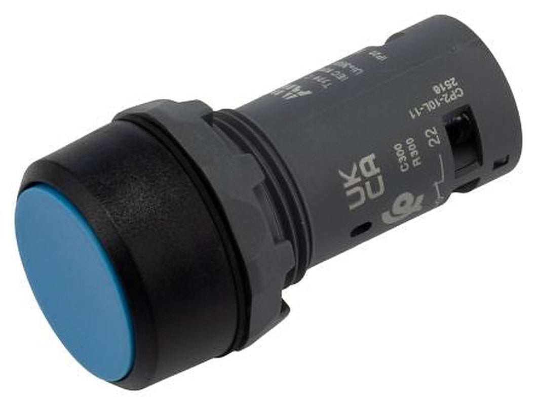 ABB Compact Series Push Button Switch, Maintained, Panel, 22 mm Cutout, SPDT, IP20, IP66, IP67, IP69K, 125 V