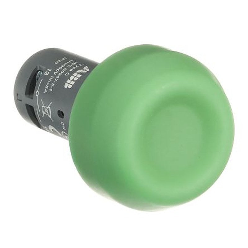 ABB Compact Series Push Button Switch, Momentary, Panel, 22 mm Cutout, 1 NO/1 NC, IP20, IP66, IP67, IP69K, 125 V dc 240