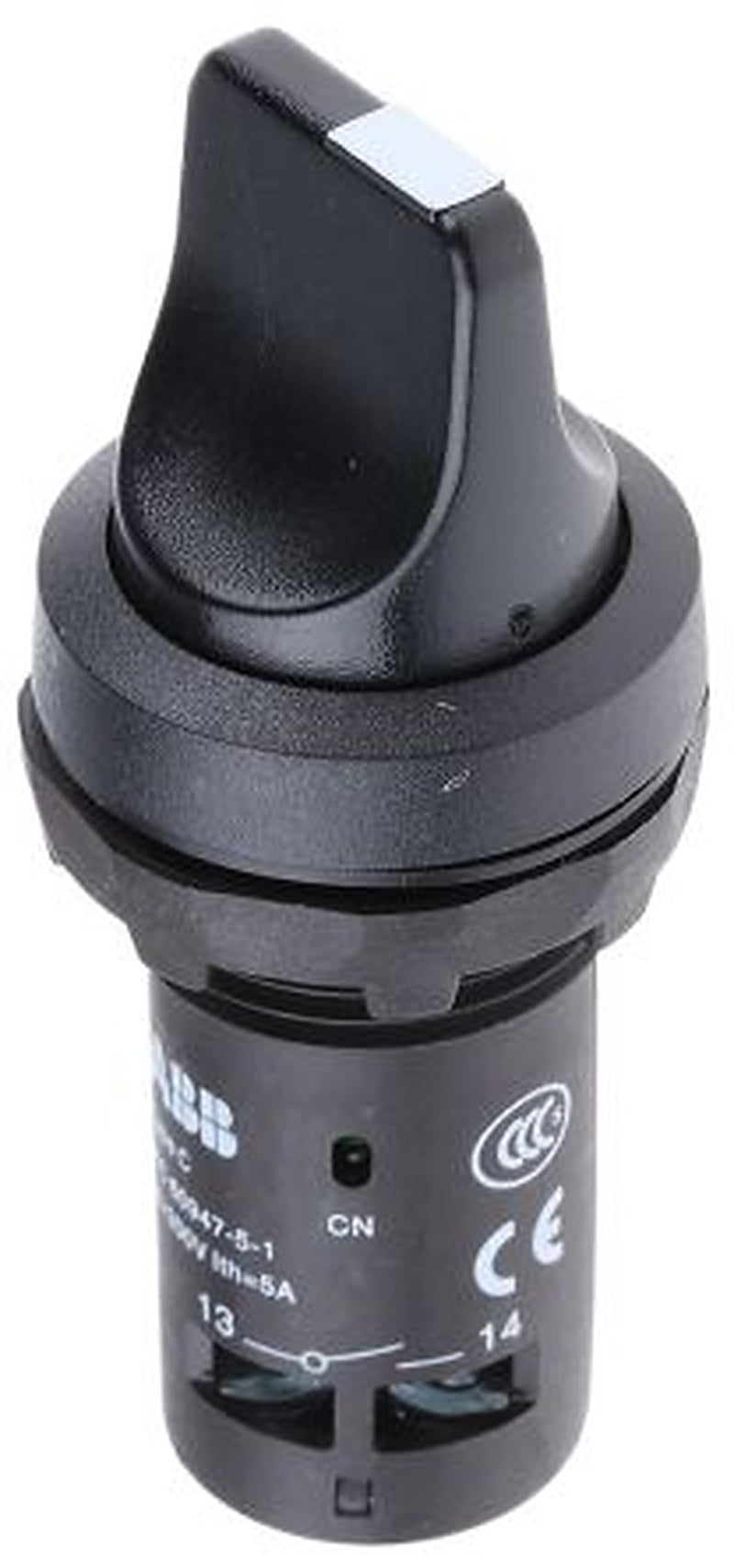 ABB Short Handle Black Selector Switch Heads elector Switch - (SPST) 22 mm Cutout Diameter 2 Positions