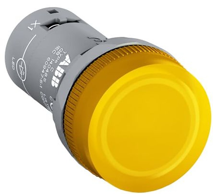 ABB, 1SFA61 Yellow LED Pilot Light, IP67, IP66, IP69K, Round, 24V