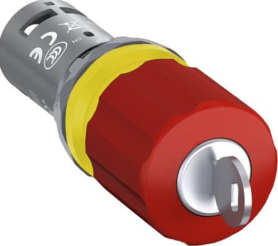 ABB 1SFA Series Key Release Emergency Stop Push Button, Panel Mount, 22 mm Cutout, SPDT, IP20, IP66, IP67, IP69K