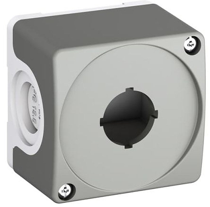 ABB Dark Grey, Light Grey Plastic CEP Push Button Enclosure - 65 mm Diameter