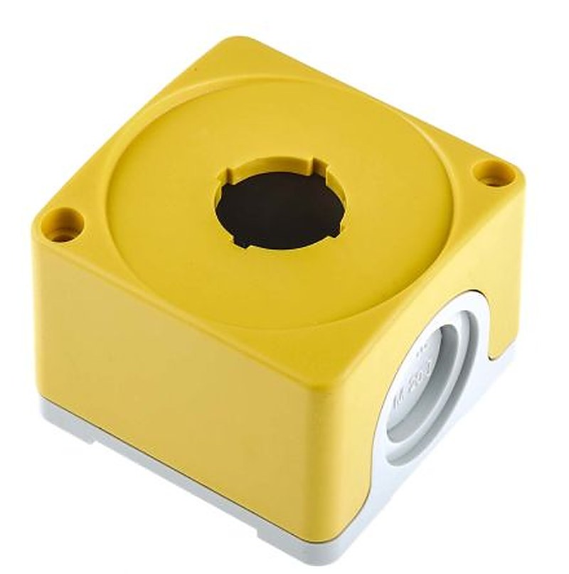 ABB Yellow Plastic ABB Compact Push Button Enclosure - 1 Hole 22 mm Diameter