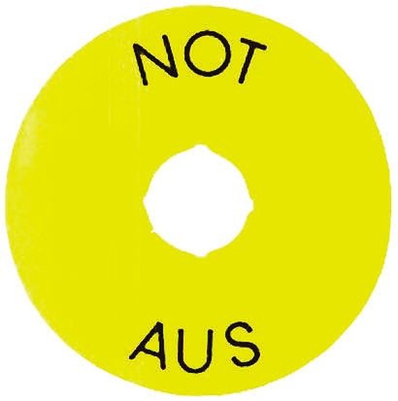ABB Label for Use with Emergency Stop Push Button Switches