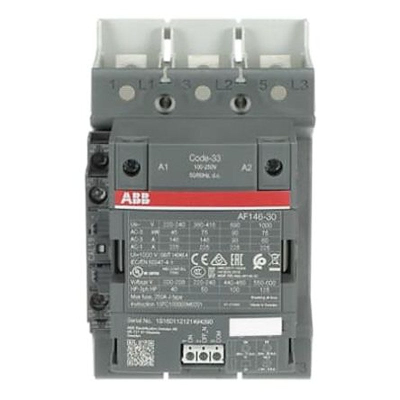 ABB 1SF Block Contactor, 100V ac/dc, 250 V ac/dc Coil, 3-Pole, 75 kW, 3 NO/0 NC