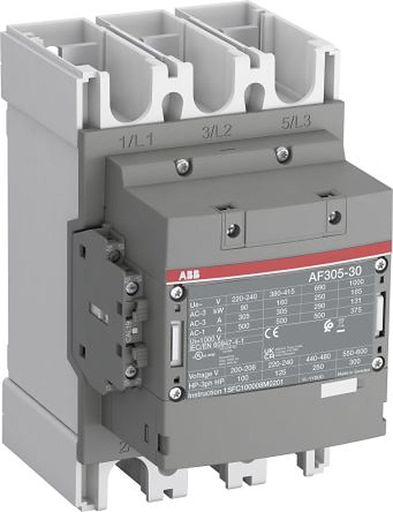 ABB AF305 Contactor, 24V ac/dc Coil, 3-Pole, 400 A, 160 kW 60V, 3 NO, 690V ac