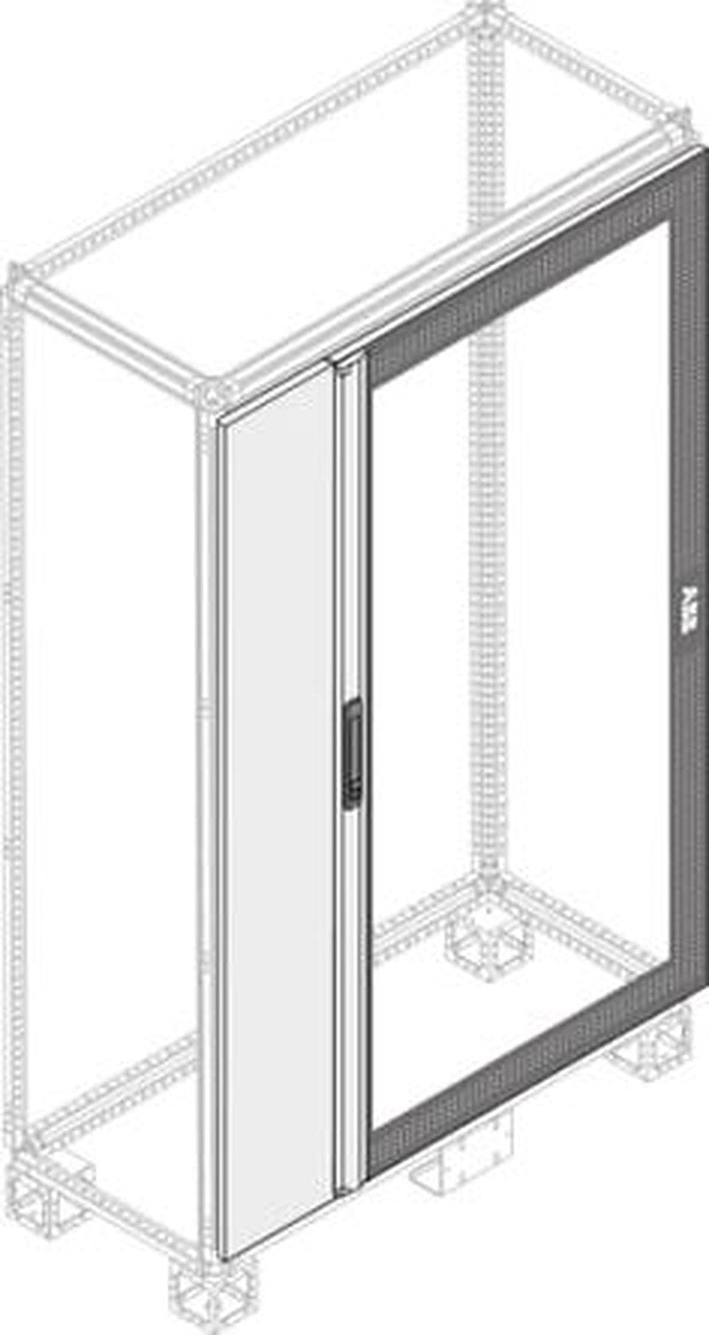 ABB PDLG Series Lockable Pickled Steel Sheet RAL 7035 Opaque, 1800 mm H, 1m W, 15 mm D, 15 mm L for Use with PDLB8500