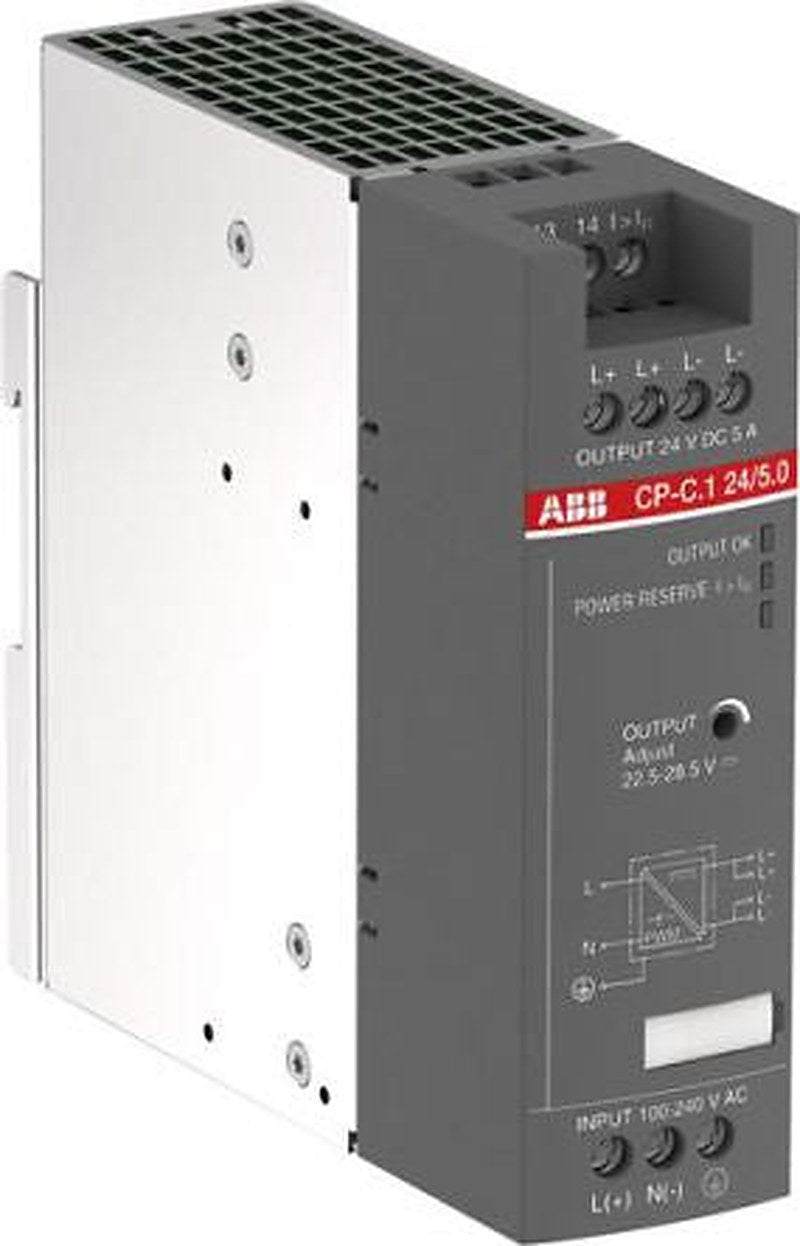 ABB CP-C.1 Switched Mode DIN Rail Power Supply 300 V dc, 264V ac AC/DC Input 24V dc, 5 A Output DC 120 W