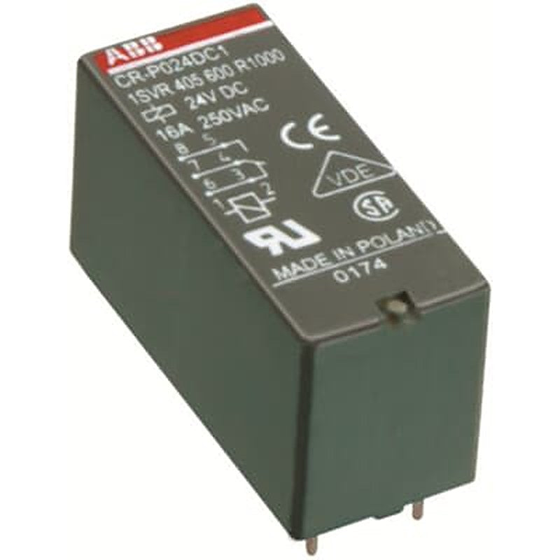 ABB CRP Series Interface Relay, DIN Rail, 12V dc Coil, DPDT