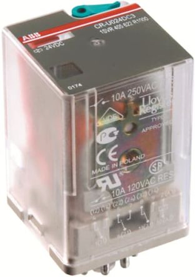 ABB CR-U Series Interface Relay, DIN Rail, 24V ac Coil, DPDT