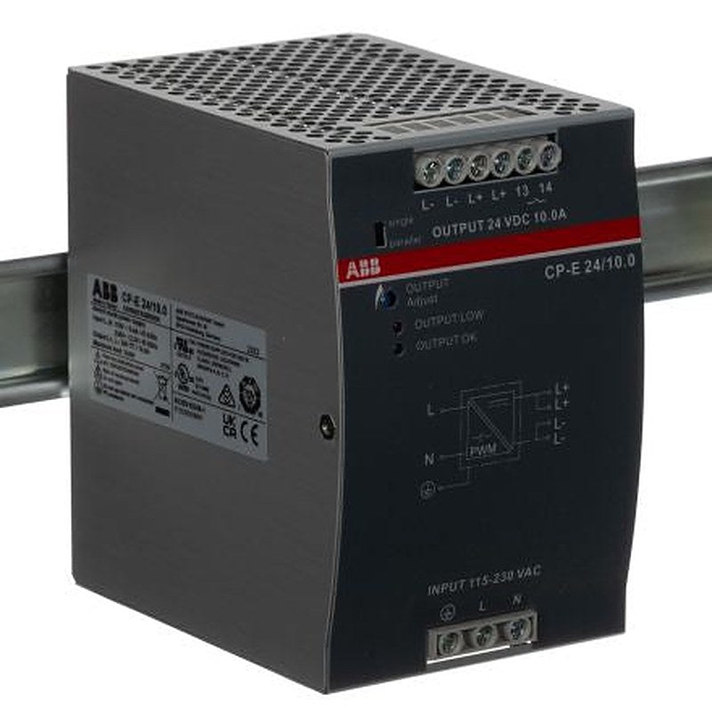 ABB CPE Switched Mode DIN Rail Power Supply 370 V dc, 264V ac AC/DC Input 24V dc, 10 A Output DC 240 W