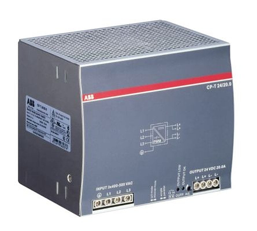 ABB CPT Switched Mode DIN Rail Power Supply 820 V dc, 575V ac AC/DC Input 24V dc, 20 A Output DC 480 W