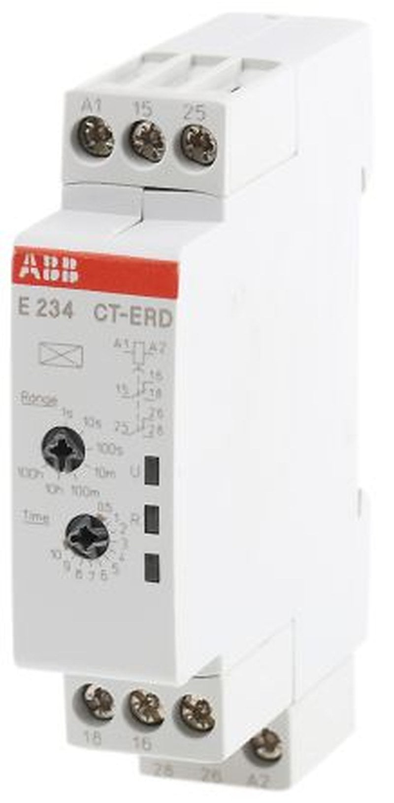 ABB 1SVR Series DIN Rail Timer Relay, 2-Contact, 48 V dc 24V ac, 240 V ac, 0.05 s to 100 h, 1-Function, SPDT Switch