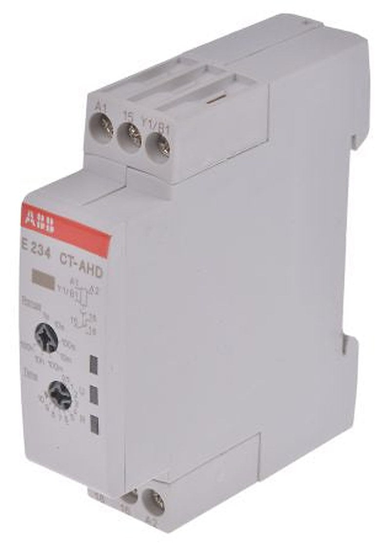 ABB DIN Rail Timer Relay, 1-Contact, 48 V dc 24V ac, 240 V ac, 0.05 s to 100 h, 1-Function, SPDT Switch Configuration
