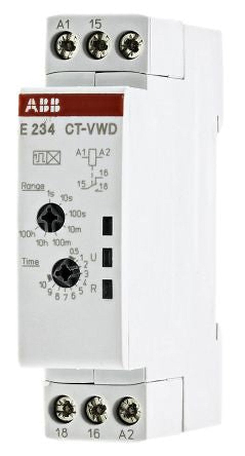 ABB DIN Rail Timer Relay, 1-Contact, 240 V dc 240V ac, 0.05 to 360000 s, 1-Function, SPDT Switch Configuration