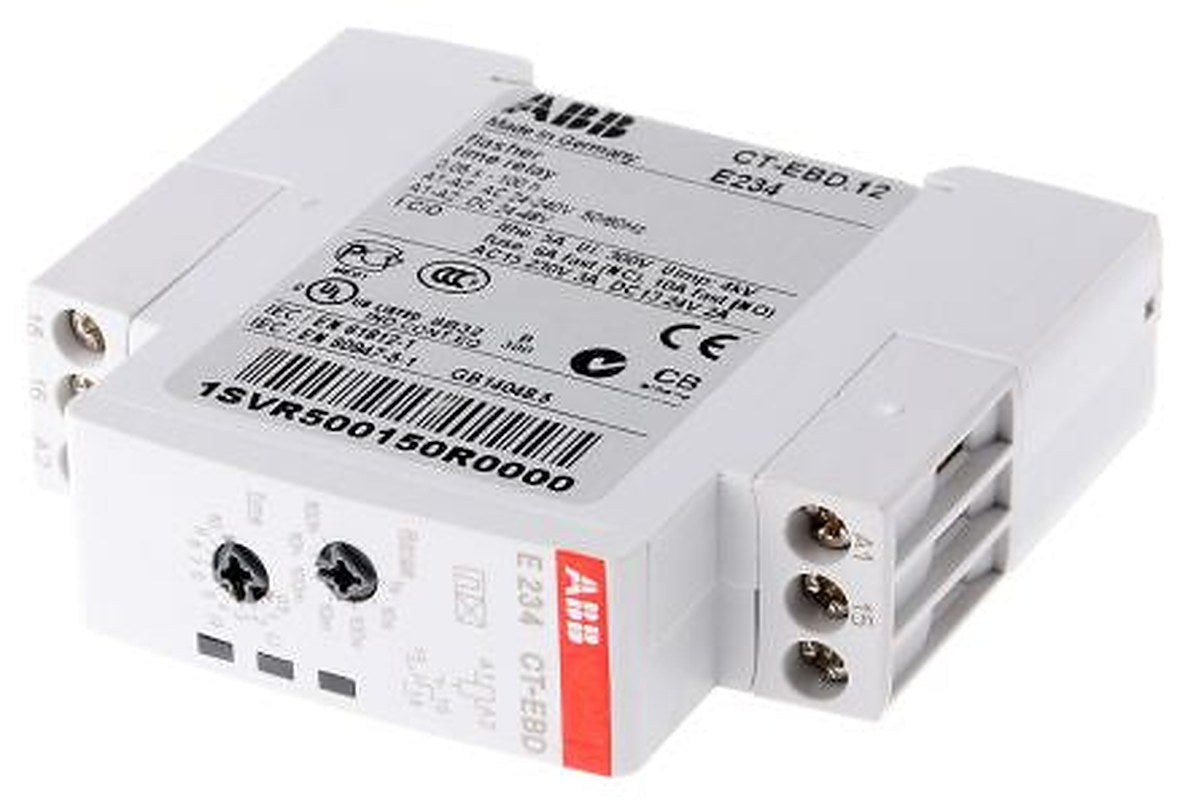 ABB DIN Rail Timer Relay, 1-Contact, 48 V dc 24V ac, 240 V ac, 0.05 s to 100 h, 1-Function, SPDT Switch Configuration