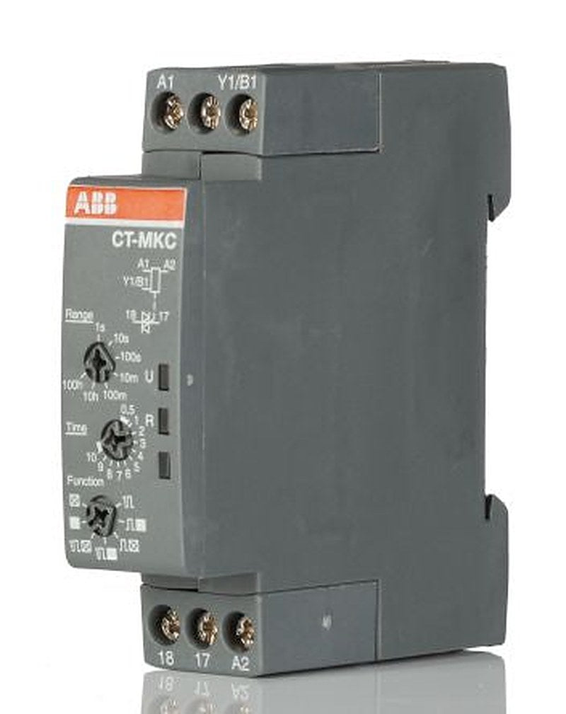 ABB CT-C Series DIN Rail Timer Relay, 1-Contact, 24 to 240 V ac 24V ac, 240 V ac, 0.1 to 10 s, Multifunction-Function,