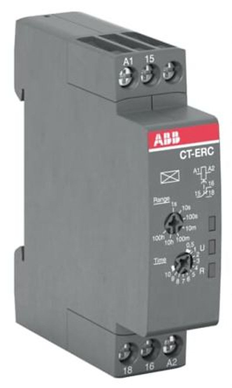 ABB CT-C Series DIN Rail Timer Relay, 1-Contact, 24 to 48 V dc 24V ac, 240 V ac, 0.05 s to 100 h, 1-Function, SPDT