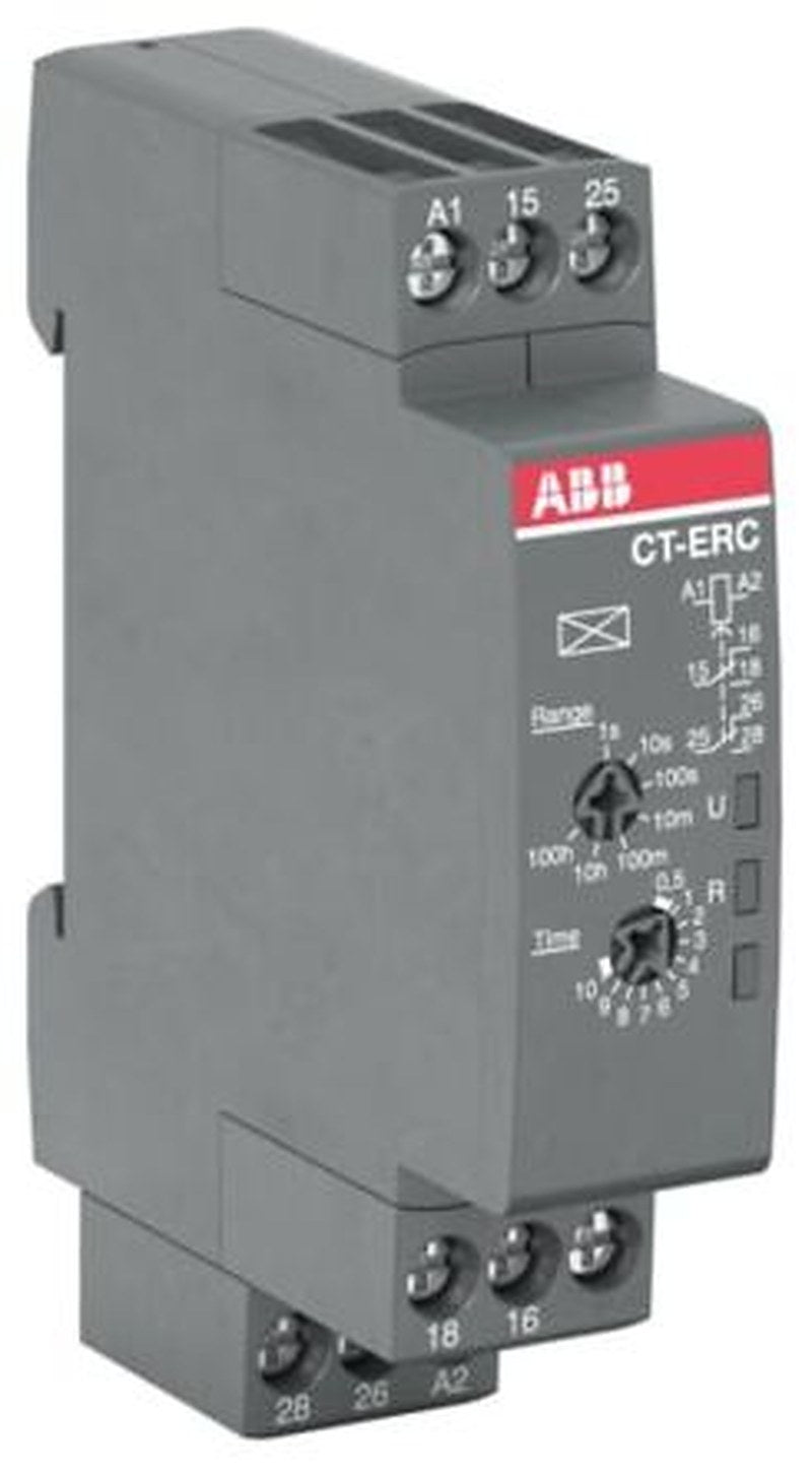 ABB CT-C Series DIN Rail Timer Relay, 2-Contact, 24 to 240 V ac 24V ac, 240 V ac, 0.05 s to 100 h, 1-Function, SPDT