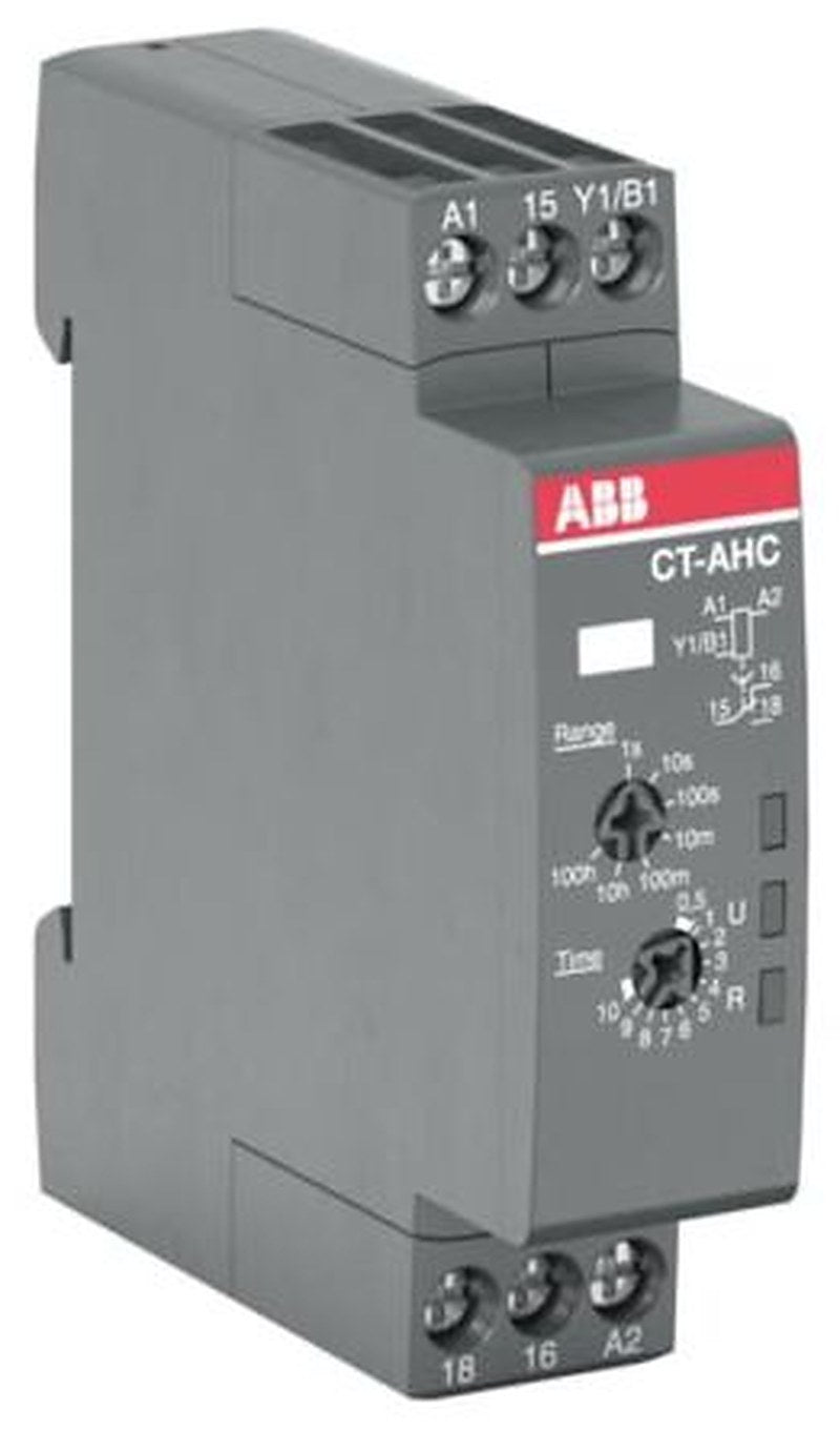 ABB CT-C Series DIN Rail Timer Relay, 1-Contact 24V ac, 240 V ac, 0.05 s to 100 h, 1-Function, SPDT Switch Configuration