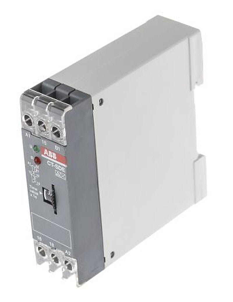 ABB 1SVR Series DIN Rail Timer Relay, 2-Contact, 24 V dc 240V ac, 0.3 to 30 s, 1-Function, SPDT Switch Configuration