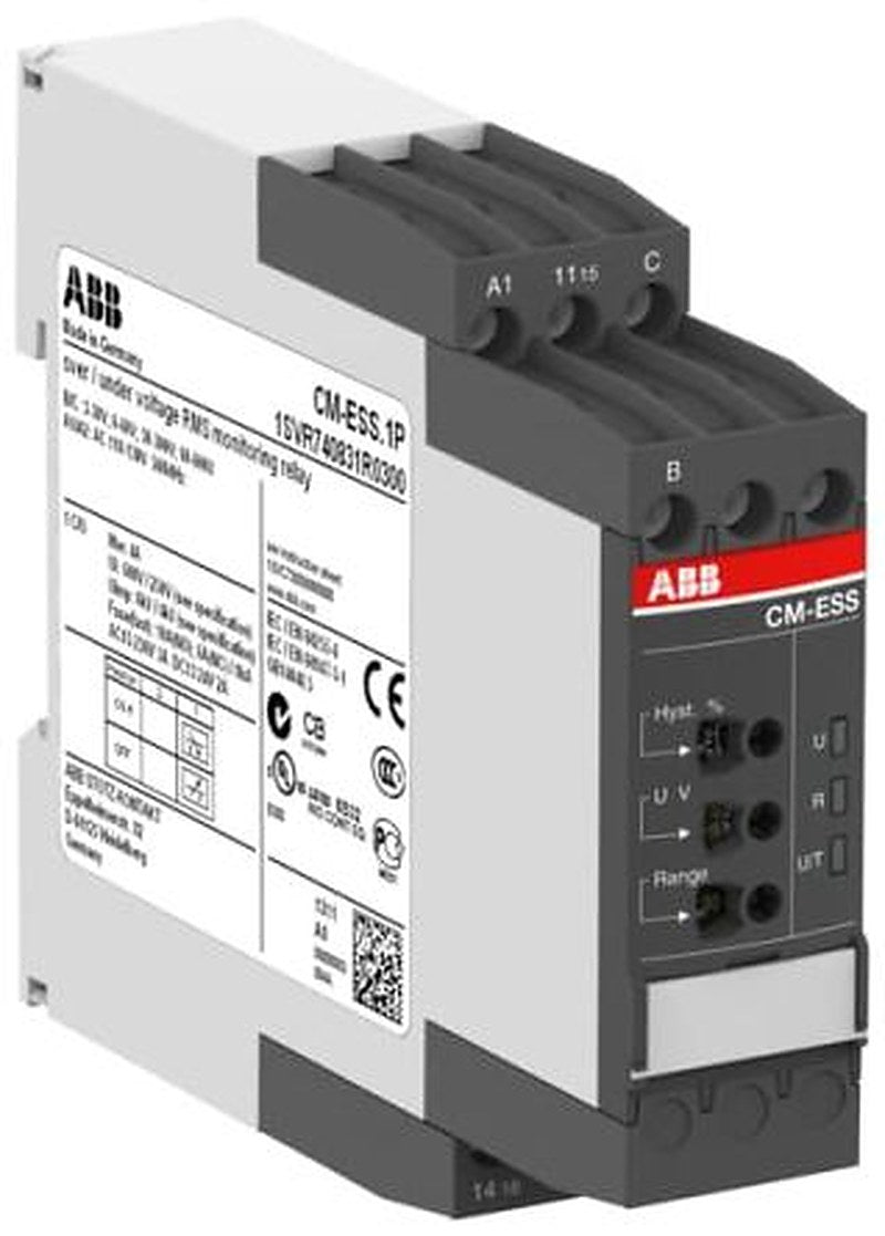 ABB Monitoring Relay, 1 Phase, SPDT, DIN Rail 24 V dc