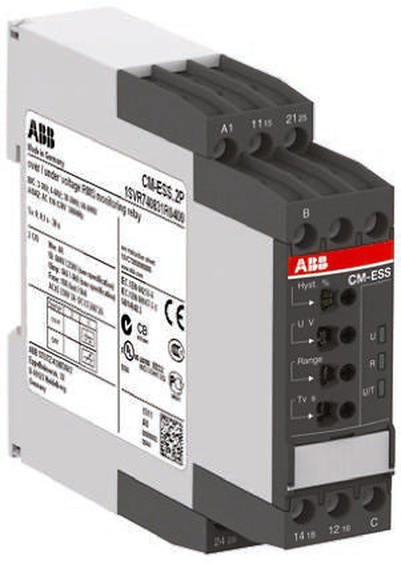 ABB Monitoring Relay, 1 Phase, DPDT, DIN Rail, 240V ac 240 V dc