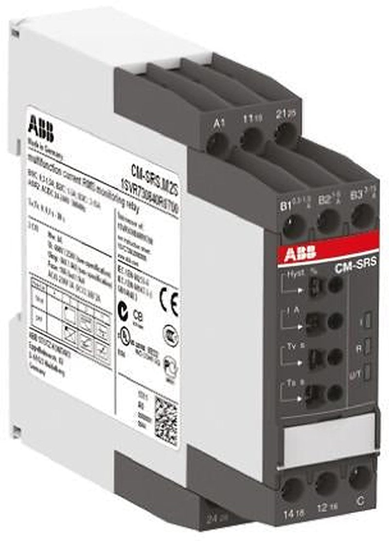 ABB Monitoring Relay, 1 Phase, DPDT, DIN Rail, 0.3A to 15A, 240 V dc, 240V ac