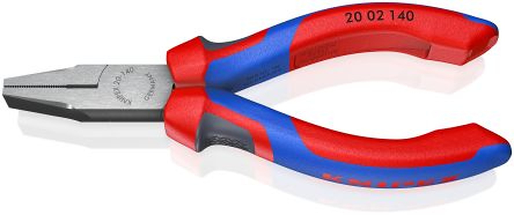 Knipex 20 02 140 1-Piece Flat Nose Plier Short, 140 mm Overall, 28mm Jaw