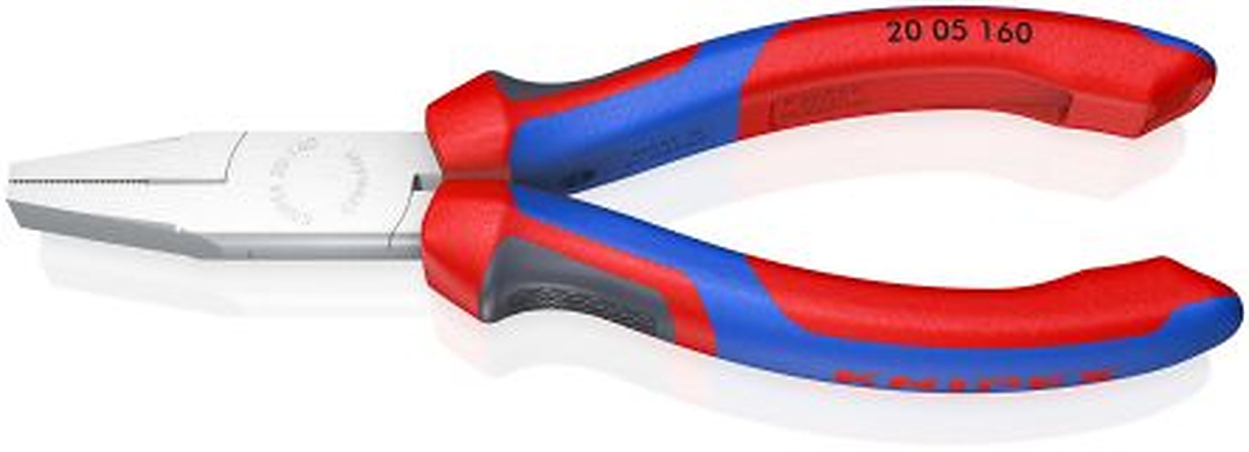 Knipex 20 05 160 1-Piece Flat Nose Plier Short, 160 mm Overall, 30mm Jaw