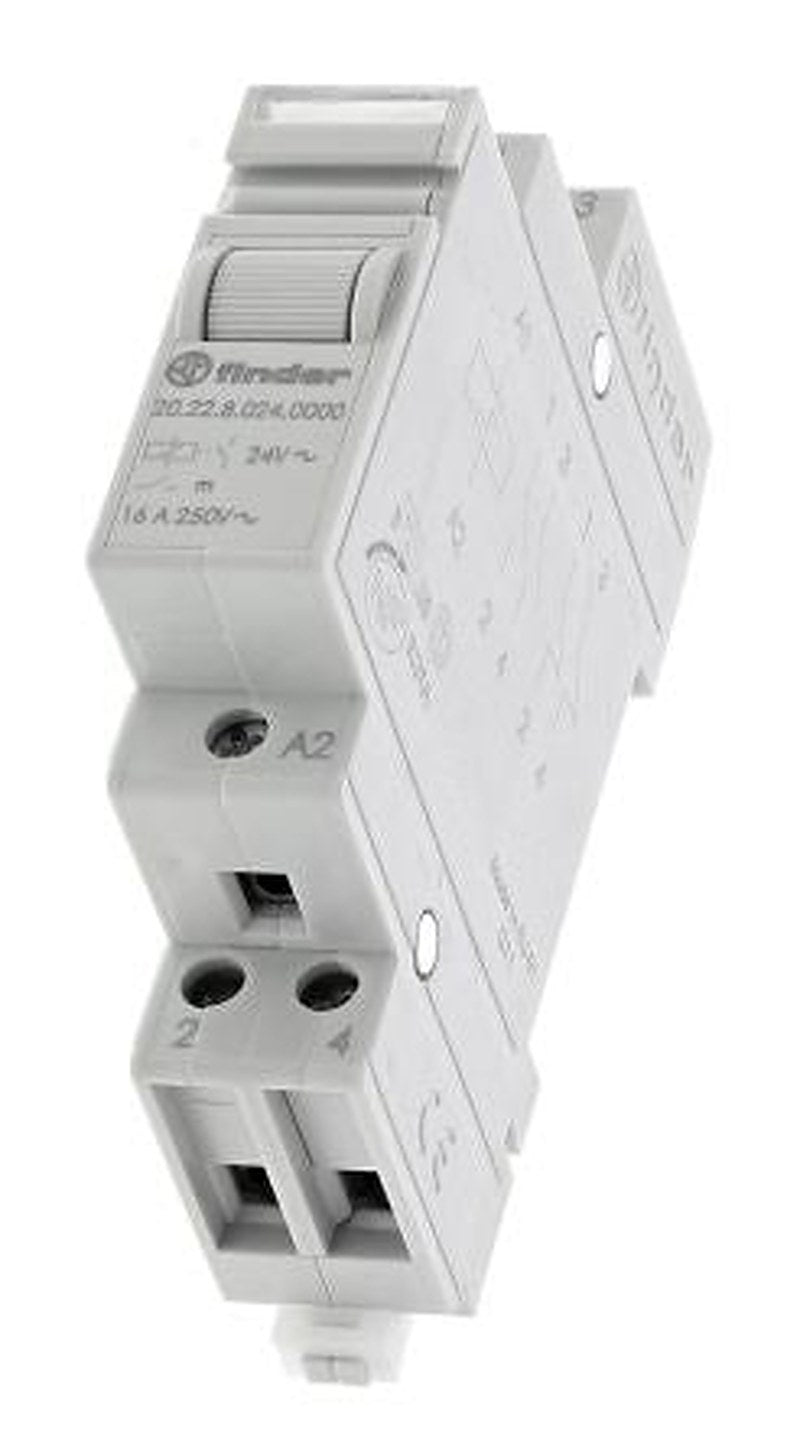 Finder DIN Rail Modular Step Relay, 24V ac Coil, 16A, DPST-NO