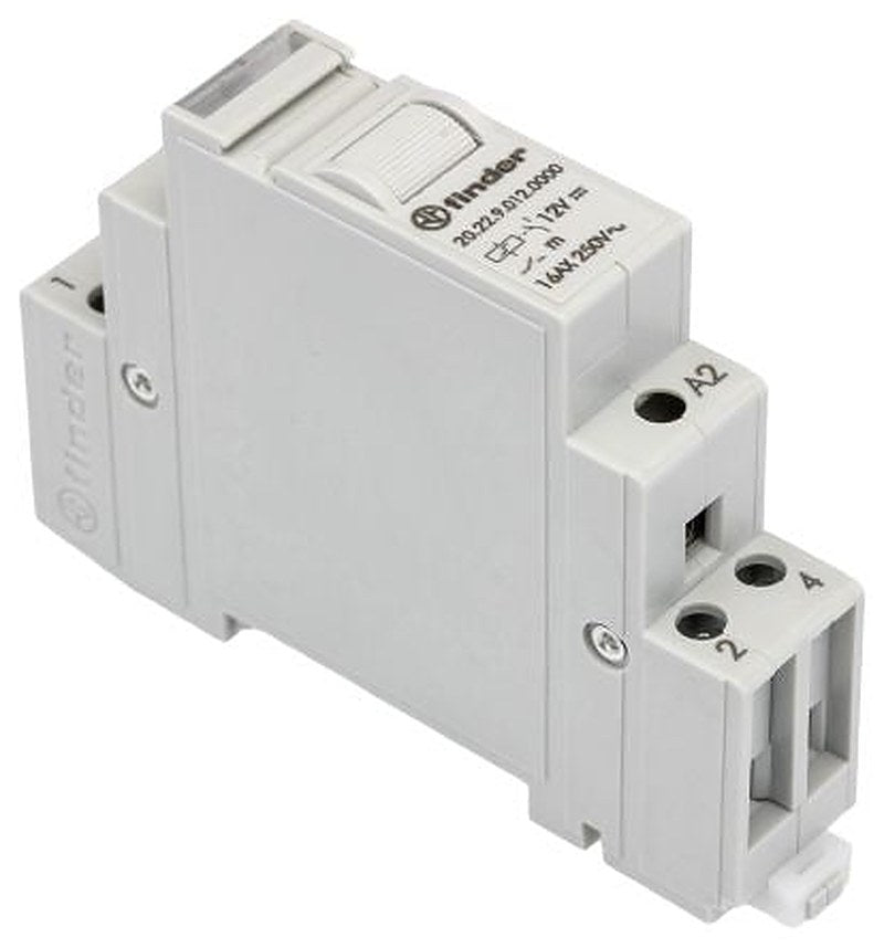 Finder DIN Rail Modular Step Relay, 12V dc Coil, 16A, DPST-NO
