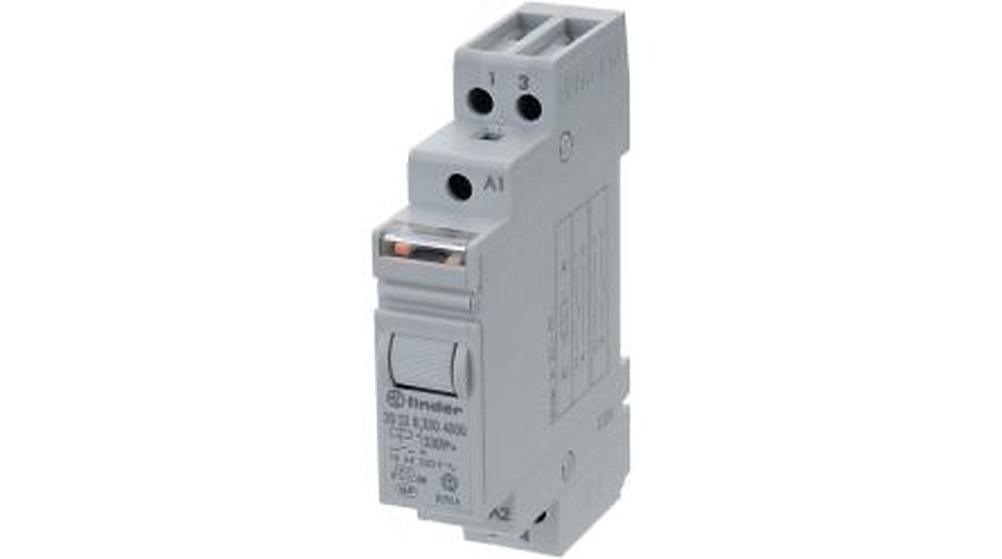 Finder DIN Rail Power Relay, 12V Coil, 16A Switching Current