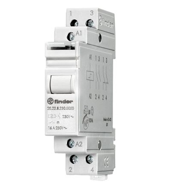 Finder DIN Rail Non-Latching Relay, 12V Coil, 16A Switching Current, 2 NO