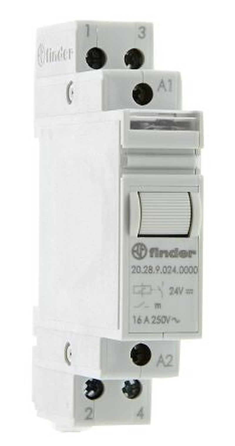 Finder DIN Rail Modular Step Relay, 24V dc Coil, 16A, DPST