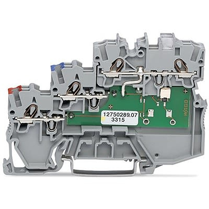 WAGO 2000-5311/1102-950 TOPJOB S Series DIN Rail Terminal Block Grey, 1mm², 3-Level, Cage Clamp