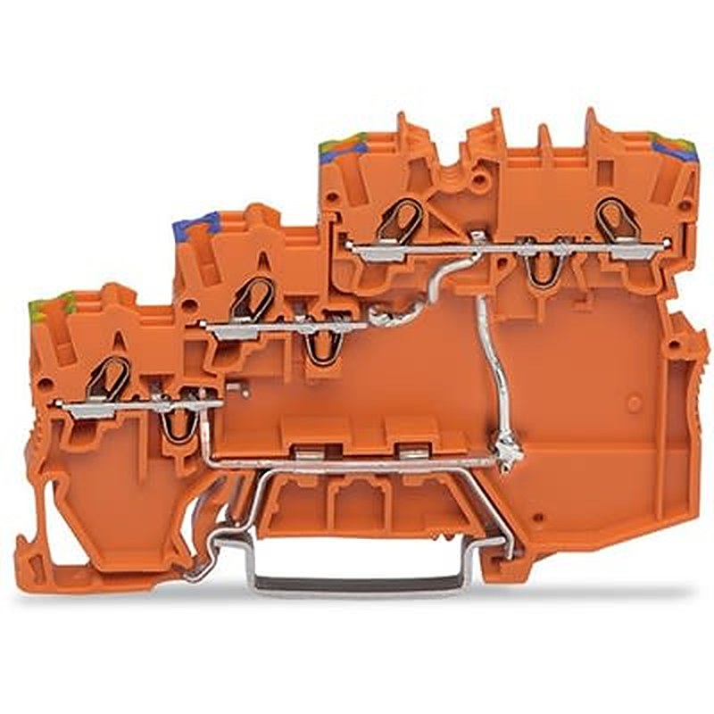 WAGO TOPJOB S Series DIN Rail Terminal Block Orange, 1mm², 3-Level, Cage Clamp