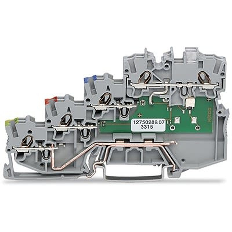 WAGO 2000-5417/1101-951 TOPJOB S Series DIN Rail Terminal Block Grey, 1mm², 4-Level, Cage Clamp
