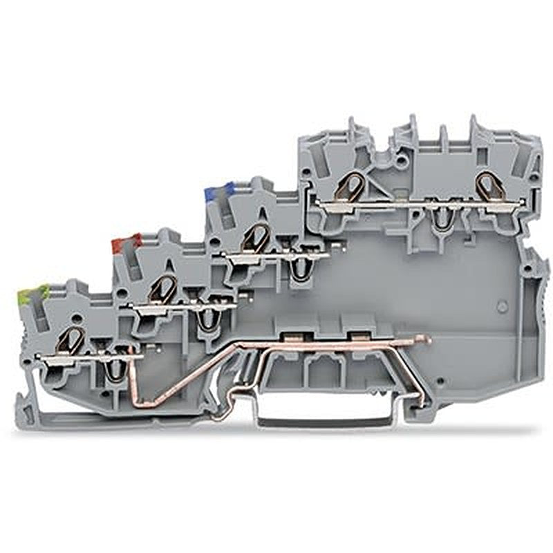 WAGO TOPJOB S Series DIN Rail Terminal Block Grey, 1mm², 4-Level, Cage Clamp
