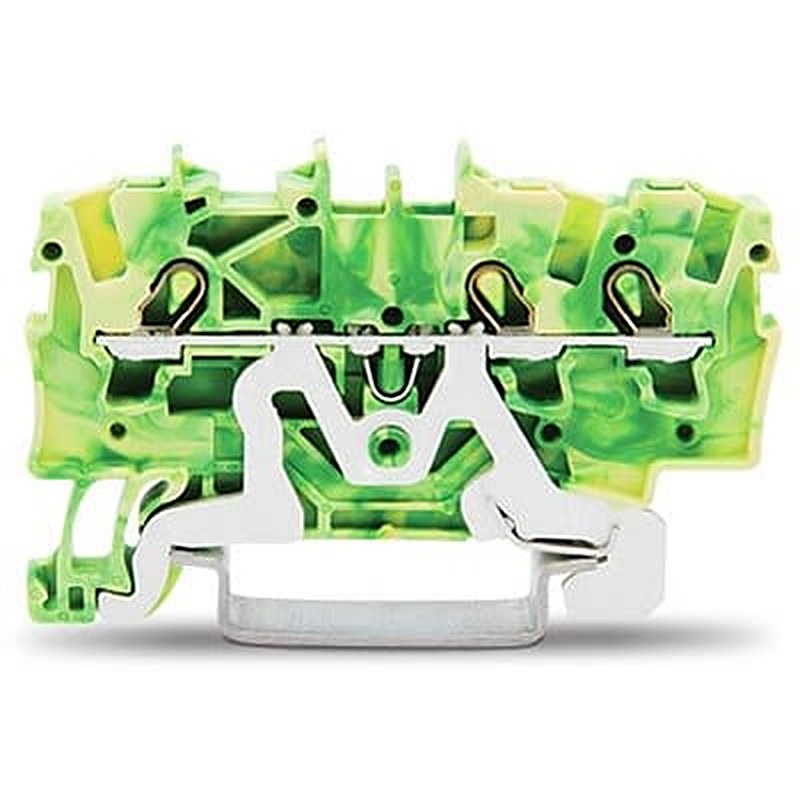 WAGO TOPJOB S Series DIN Rail Terminal Block Yellow, Green, 1.5mm², 1-Level, Cage Clamp, IECEx, EAC Ex, ATEX