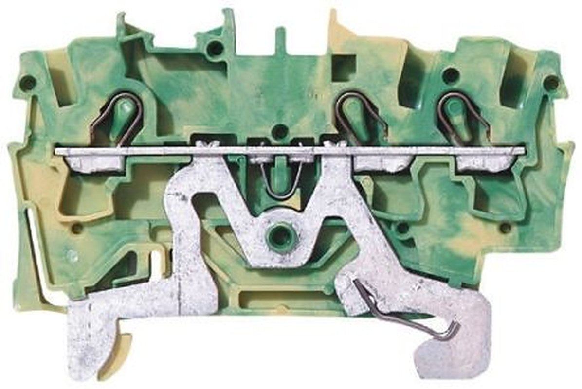 WAGO 2002-1307 Earth Terminal Block Yellow, Green, 2.5mm², 1-Level, Cage Clamp, IECEx/ATEX