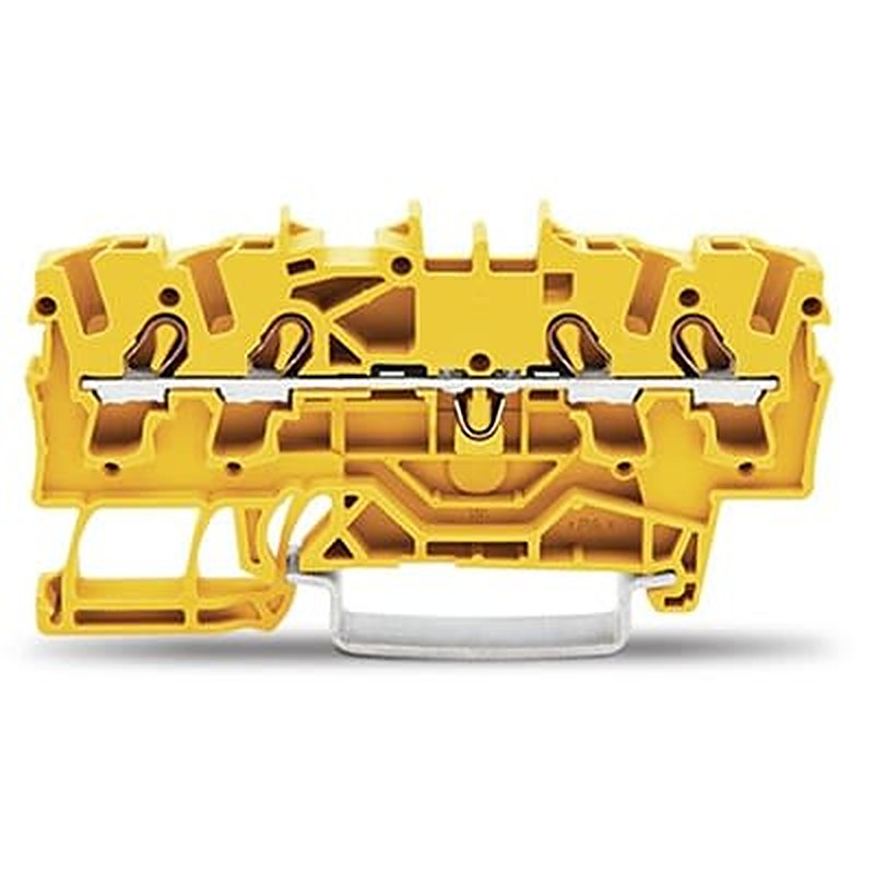 WAGO 2002-1406 TOPJOB S Series DIN Rail Terminal Block Yellow, 2.5mm², 1-Level, Push-in, IECEx/ATEX/CSA