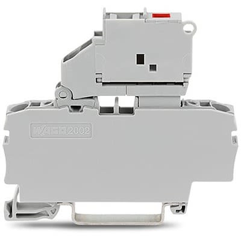 WAGO 2002-1611/1000-867 TOPJOB S Series Fuse Terminal Block Grey, 2.5mm², 1-Level Fused, Push-in, IECEx/ATEX/CSA