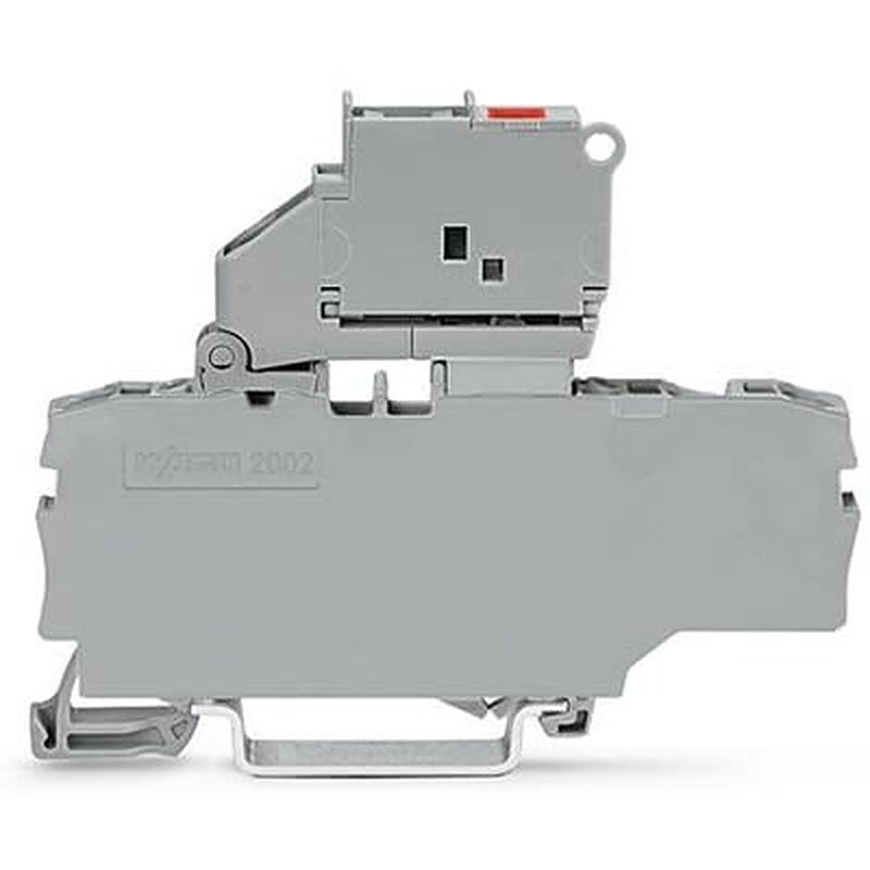 WAGO 2002-1711/1000-836 TOPJOB S Series Fuse Terminal Block Grey, 2.5mm², 1-Level Fused, Push-in, IECEx/ATEX/CSA