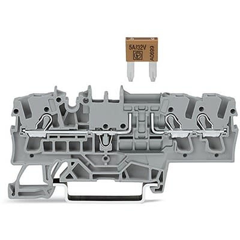 WAGO TOPJOB S Series Fuse Terminal Block Grey, 2.5mm², 1-Level Fused, Push-in, CSA