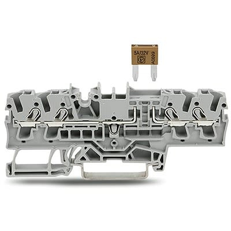 WAGO TOPJOB S Series Fuse Terminal Block Grey, 2.5mm², 1-Level Fused, Push-in, CSA