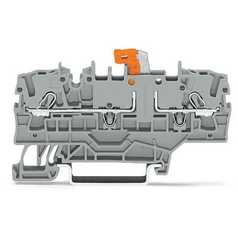 WAGO 2002-1971 TOPJOB S Series Test Disconnect Terminal Block Grey, 2.5mm², 1-Level, Push-in, IECEx/ATEX/CSA