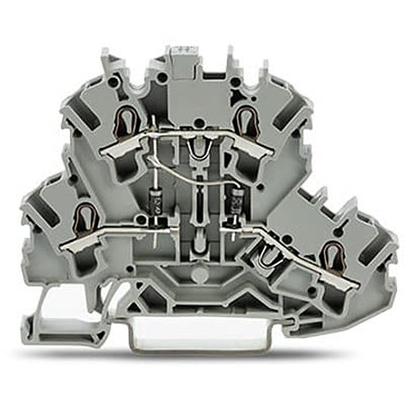 WAGO 2002-2214/1000-490 TOPJOB S Series Double Level Terminal Block Grey, 2.5mm², 2-Level, Push-in