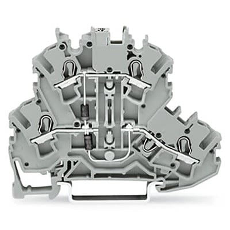 WAGO 2002-2214/1000-491 TOPJOB S Series Double Level Terminal Block Grey, 2.5mm², 2-Level, Push-in